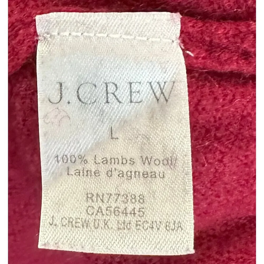 J. Crew Pure Lambswool Crewneck Sweater Red 07939 Size L